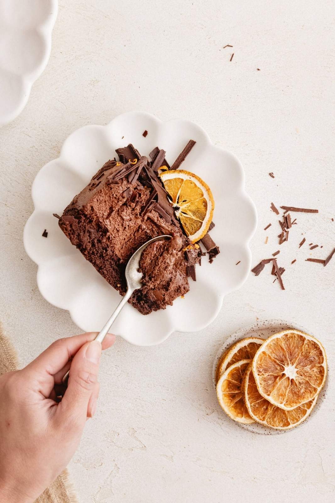 Corte Torta Mousse De Chocolate Y Naranja