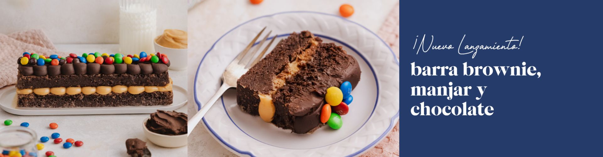 banner home barra brownie, manjar y chocolate